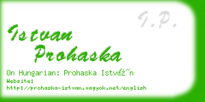 istvan prohaska business card